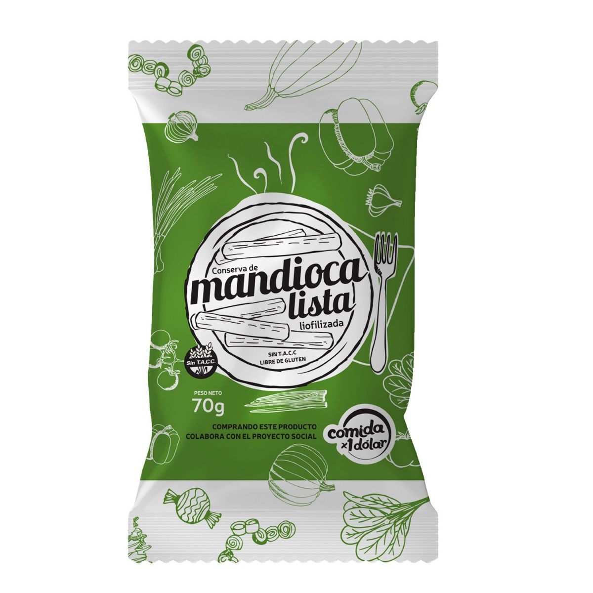 Pack x5 Conserva de Mandioca Lista Liofilizada