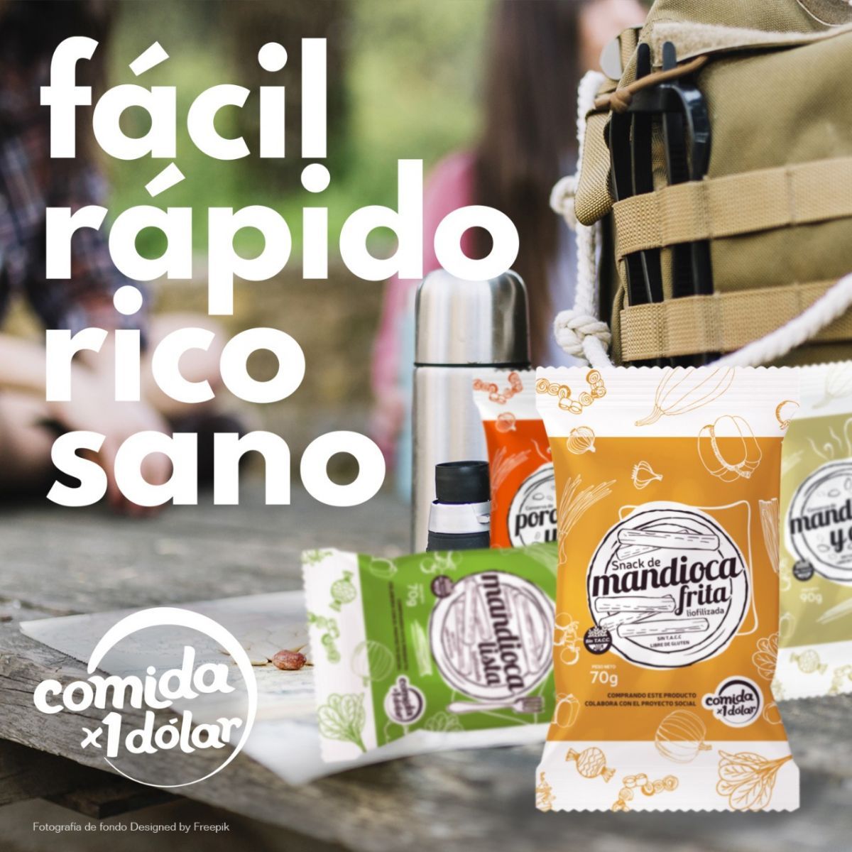 Pack x5 Conserva de Mandioca Lista Liofilizada