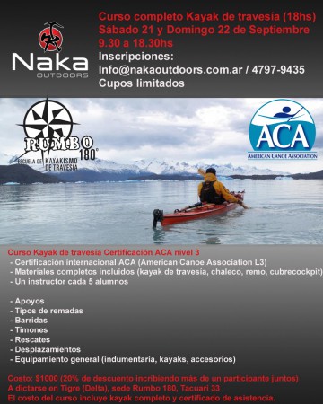 Curso completo de Kayak de Travesía